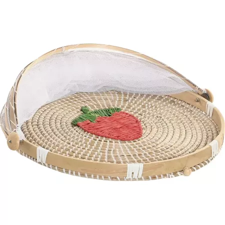plateau et cloche à fromage décors fraise
