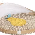 Plateau et Cloche  à fromage décors poire 40cm
