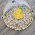 Plateau et Cloche  à fromage décors poire 40cm