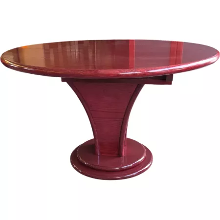table à manger en rotin cronde avec allonge intégrée