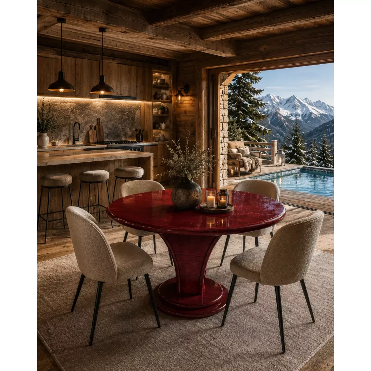 Table Talia Ronde Prune