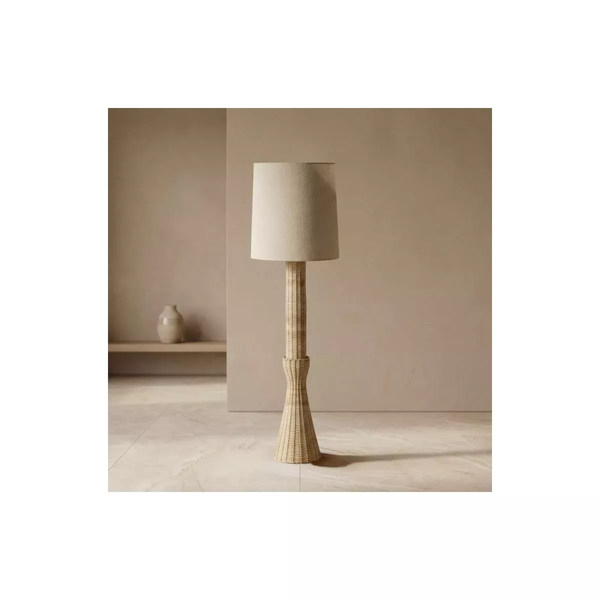 Lampadaire en Rotin Tressé Abou h157