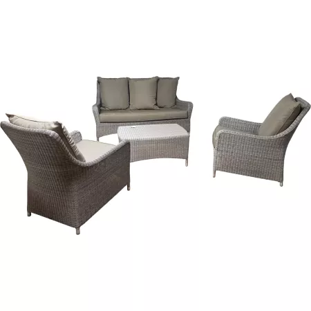 salon transat résine et aluminium spécial extérieur coloris gris