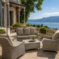 Salon Transat Résine Gris Canapé + 2 fauteuils