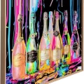 Tableau Verre Bouteilles Champagne 80x80