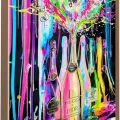 Tableau Verre Bouteilles Champagne 90x120