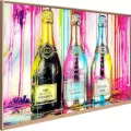 Tableau Verre Bouteilles Champagne 80x60