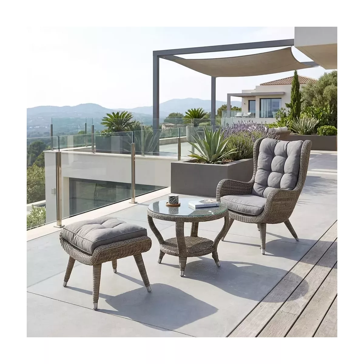 Fauteuil Vino Résine Taupe