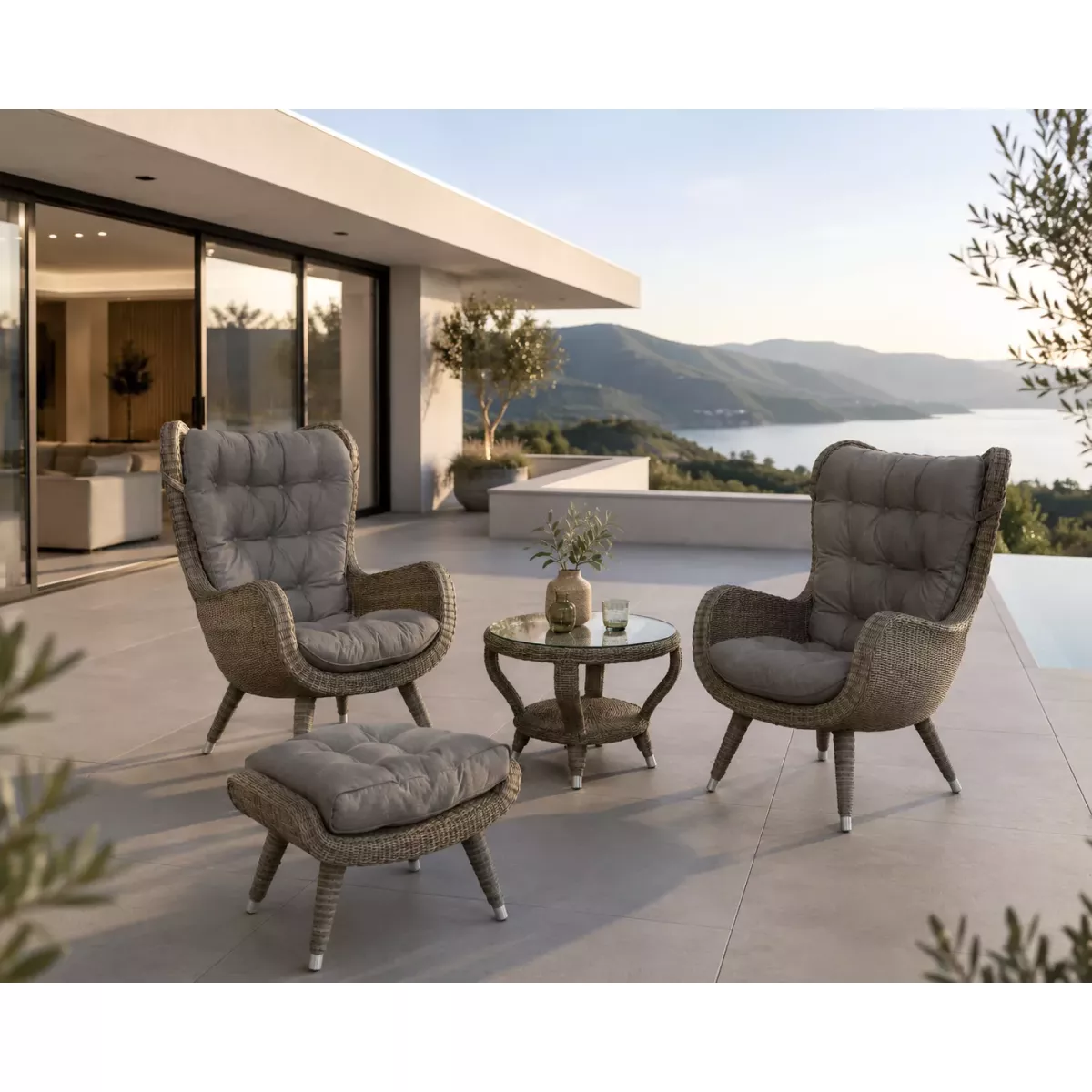 Fauteuil Vino Résine Taupe