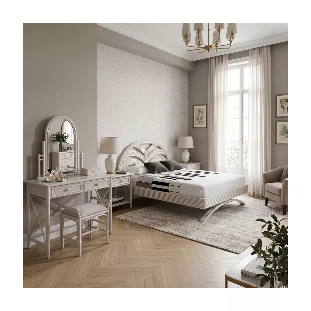 Coiffeuse Palmette Nacre