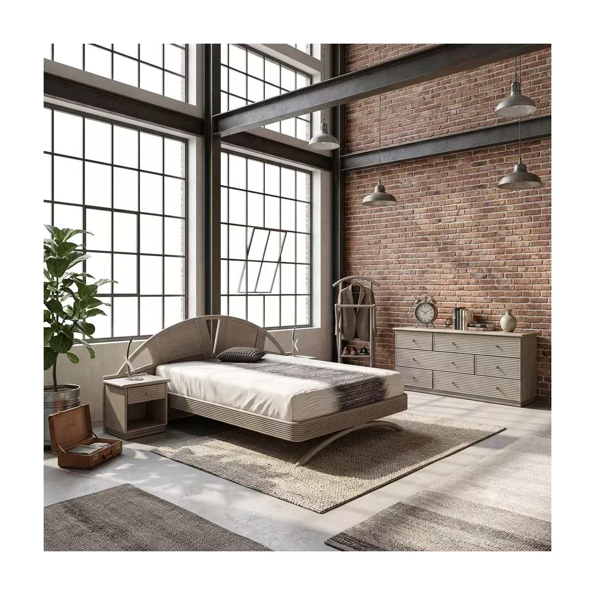 Commode Traill 6 Tiroirs Grise