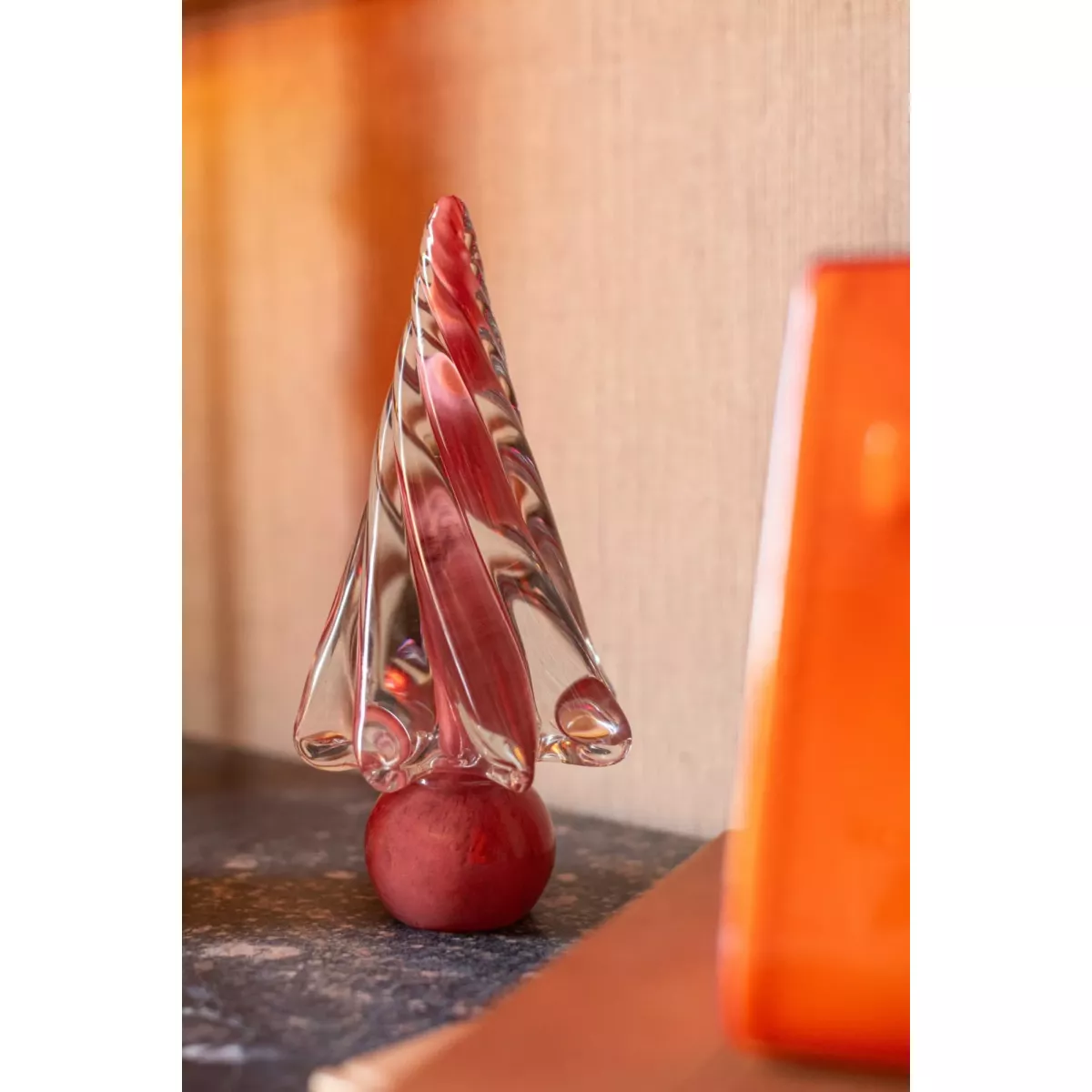Sapin en Verre Rouge h24