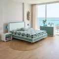 Commode Sendaï Blanc et turquoise