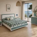 Commode Sendaï Blanc et turquoise