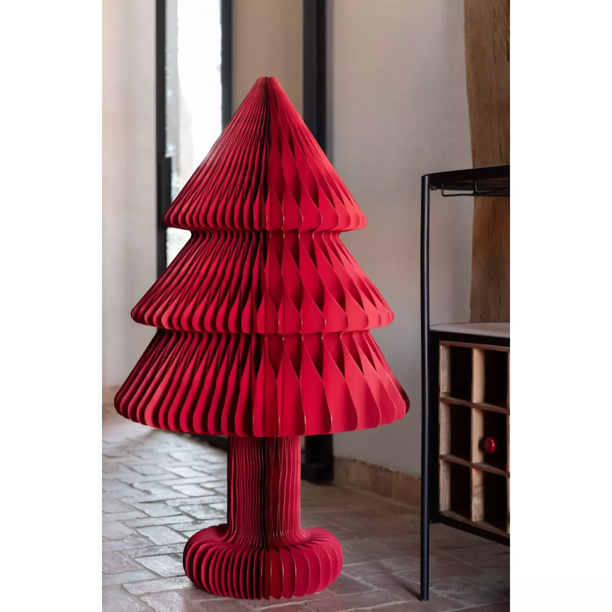 Sapin en Papier Rouge h100