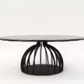 Tables Basse Bernardo 90 cm plateaux en verre matelé