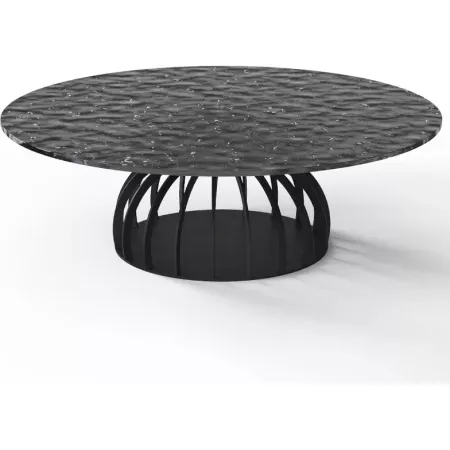 Table basse ronde Bernardo noire 90cm