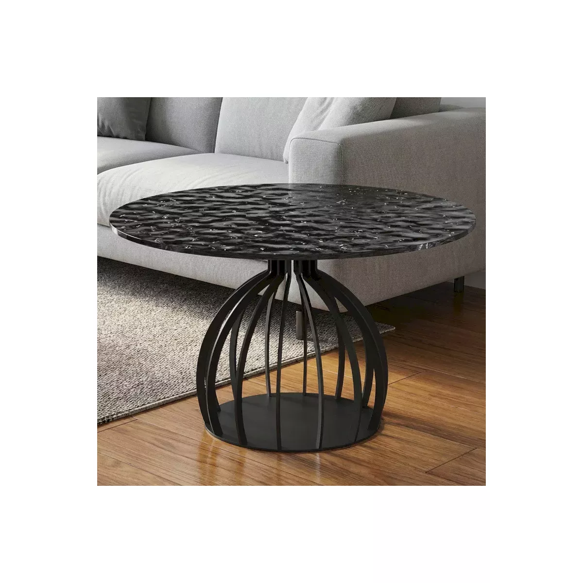 Tables Basse Bernardo 70 cm plateaux en verre matelé