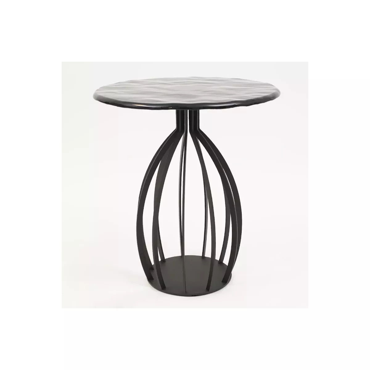 Guéridon Bernardo 50 cm plateaux en verre matelé