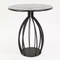 Guéridon Bernardo 50 cm plateaux en verre matelé