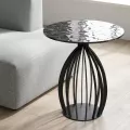 Guéridon Bernardo 50 cm plateaux en verre matelé
