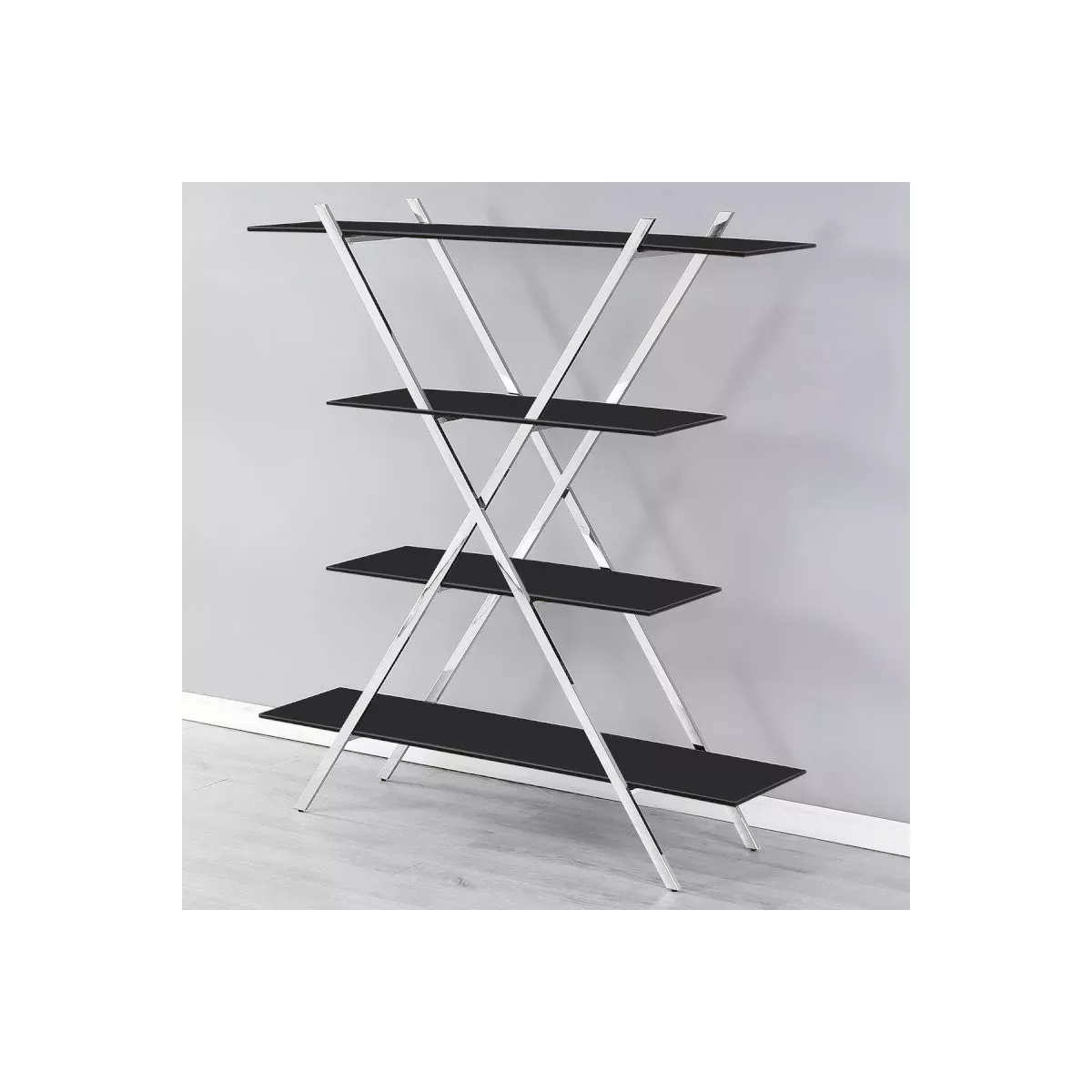 Etagère X en Métal et Verre 150cm
