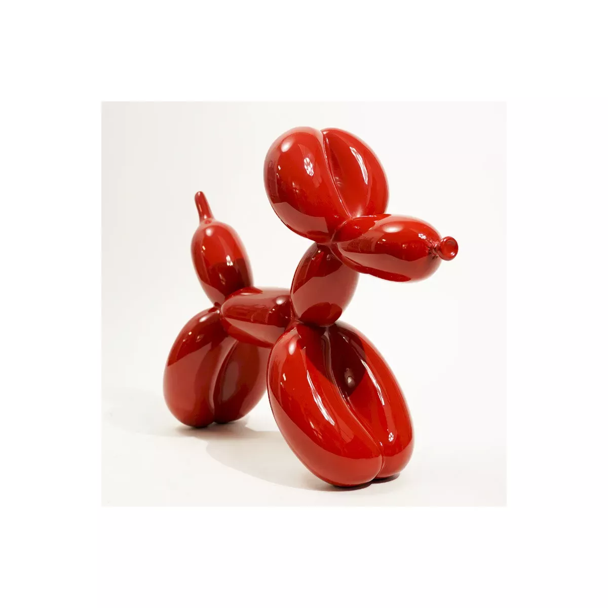 Statue Chien Ballon Zeff Rouge