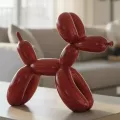 Statue Chien Ballon Zeff Rouge