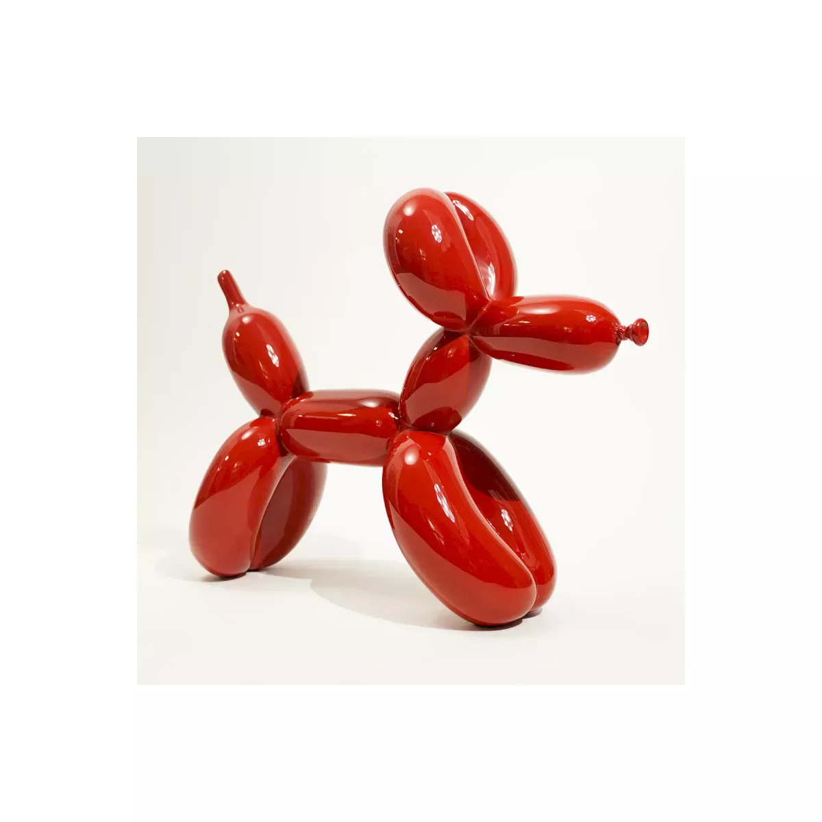 Statue Chien Ballon Zeff Rouge