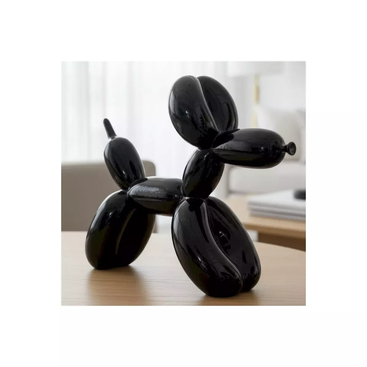 Statue Chien Ballon Zeff Noire