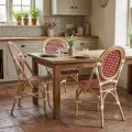 Chaise Bistrot Rotin Rouge et Blanc