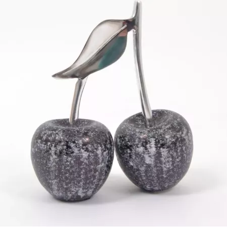 Cerises doubles stone argent