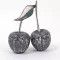 Cerise Double Stone mouchetées Argent PM