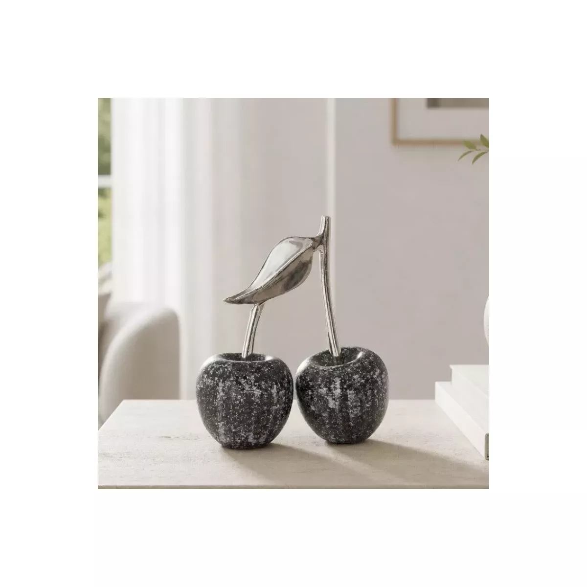 Cerise Double Stone mouchetées Argent PM