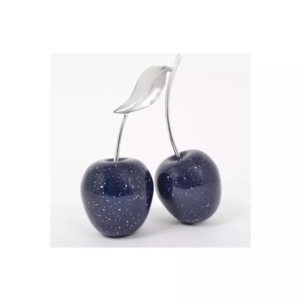 Cerise Double Bleu mouchetées Argent
