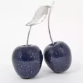 Cerise Double Bleu mouchetées Argent