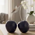 Cerise Double Bleu mouchetées Argent
