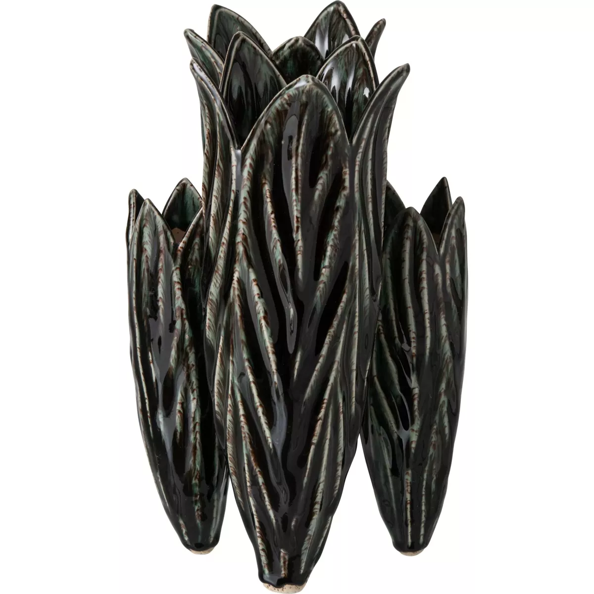 Vase Fleur Bleu Pétrole h36