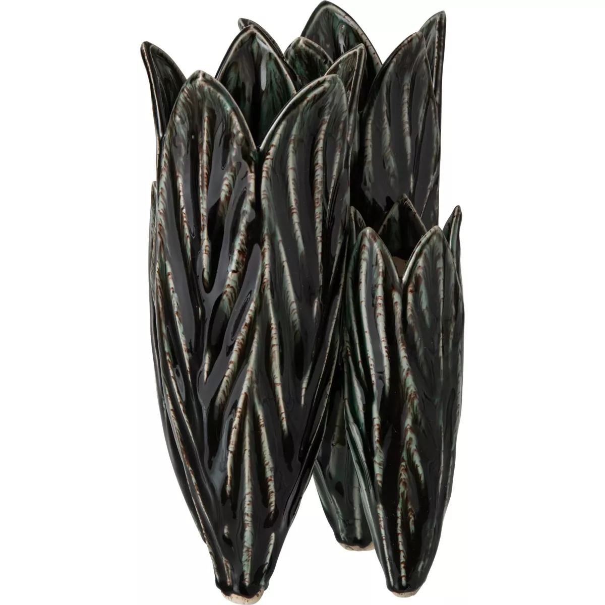 Vase Fleur Bleu Pétrole h36