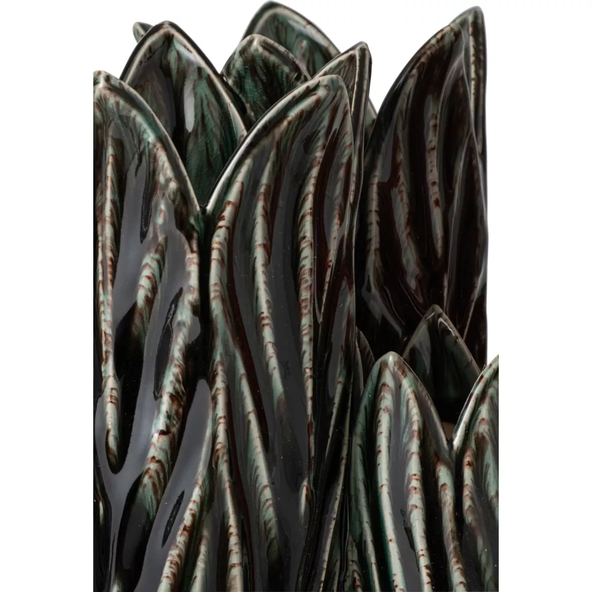 Vase Fleur Bleu Pétrole h36