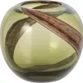 Vase en Verre Vert et Marron h17
