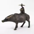 Sculpture Buffle et Paysan