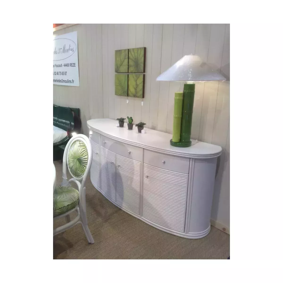 copie de Bahut Kos 214 cm 4 Portes Blanc