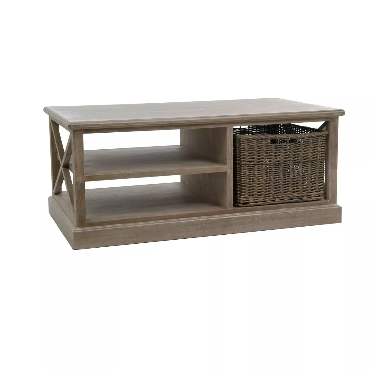 Table basse Colonial avec rangement 120x69