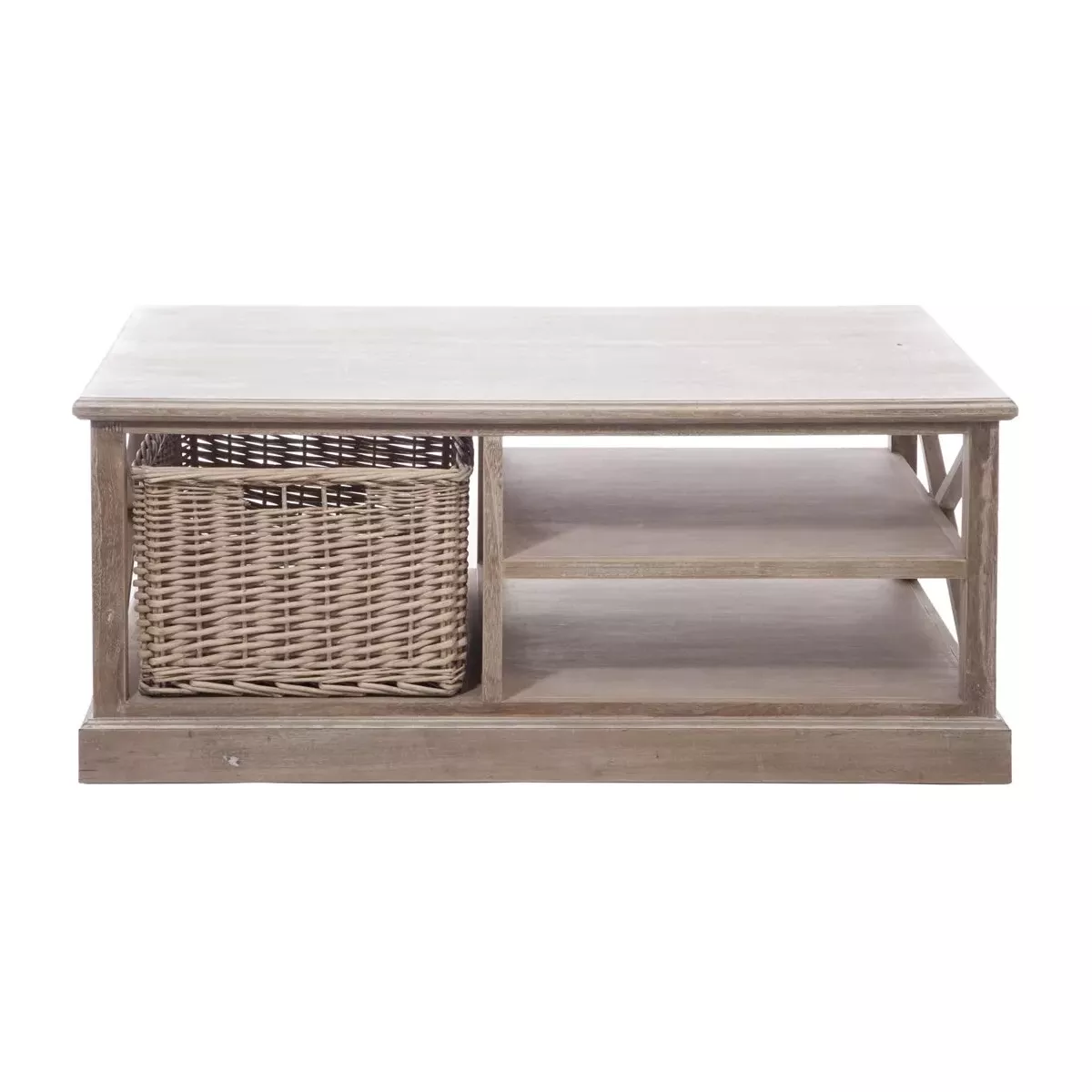 Table basse Colonial avec rangement 120x69