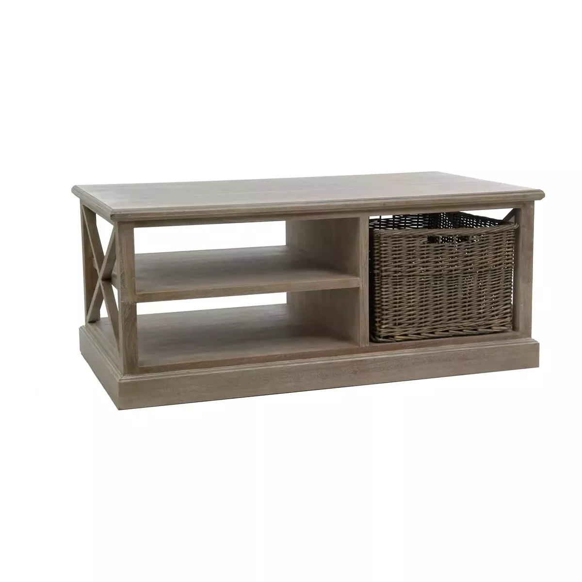 Table basse Colonial avec rangement 120x69