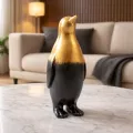 Statue Pingouin Noir et Or H.60cm