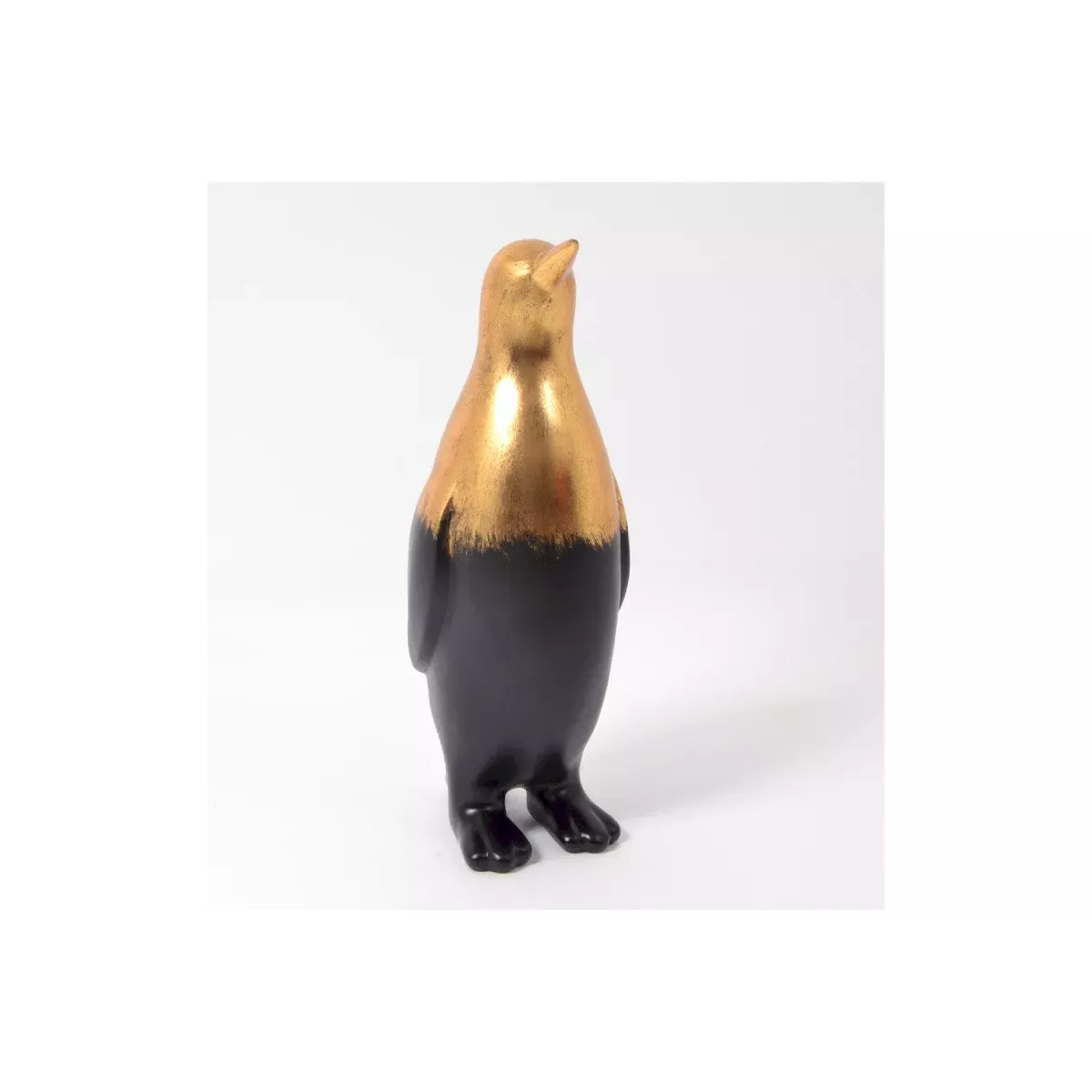Statue Pingouin Noir et Or H.60cm