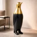 Statue Pingouin Noir et Or H.80cm