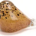Oiseau Or Sulfure en pate de verre 10x6